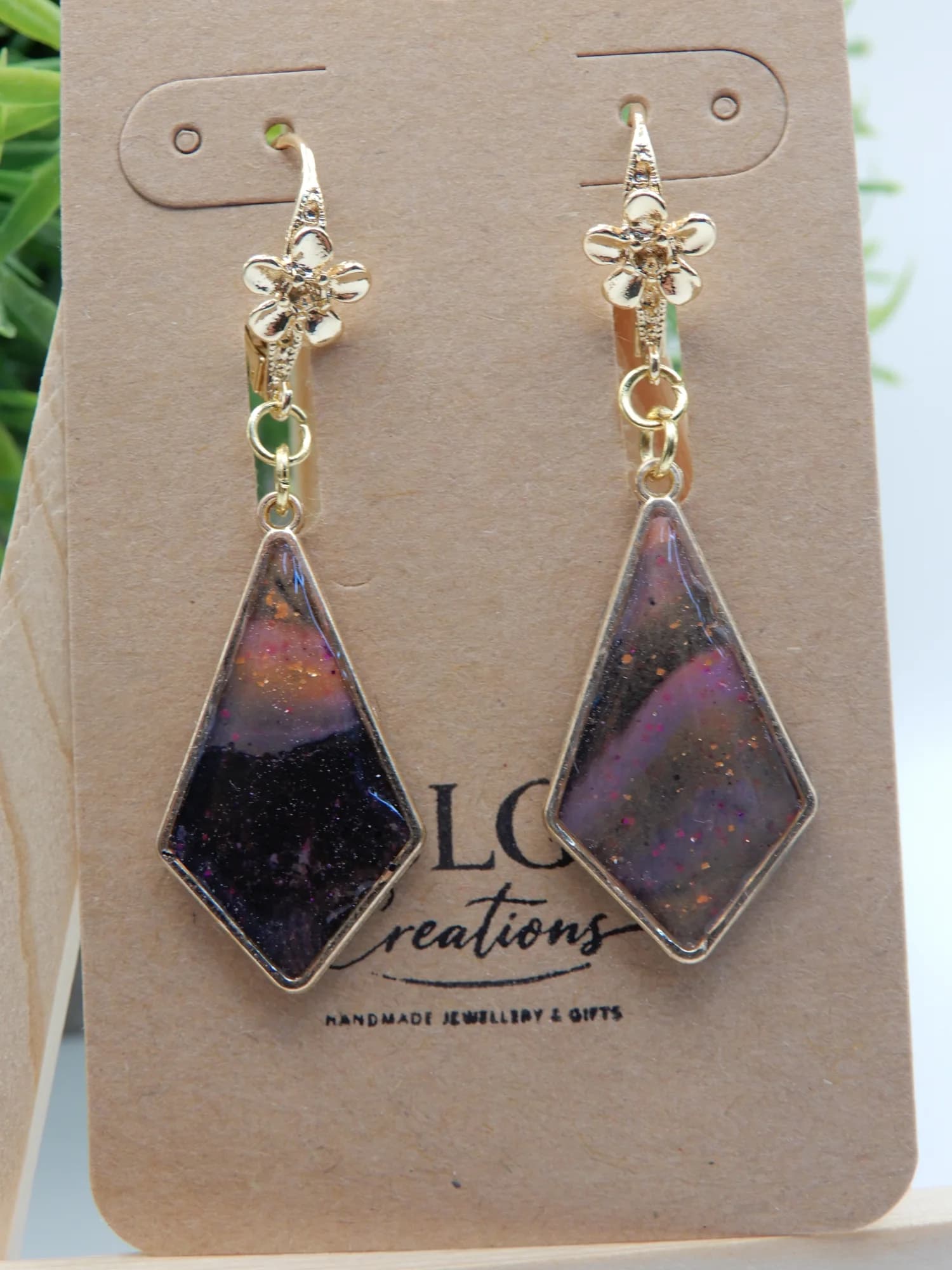 Midnight Bloom Hoop Earrings
