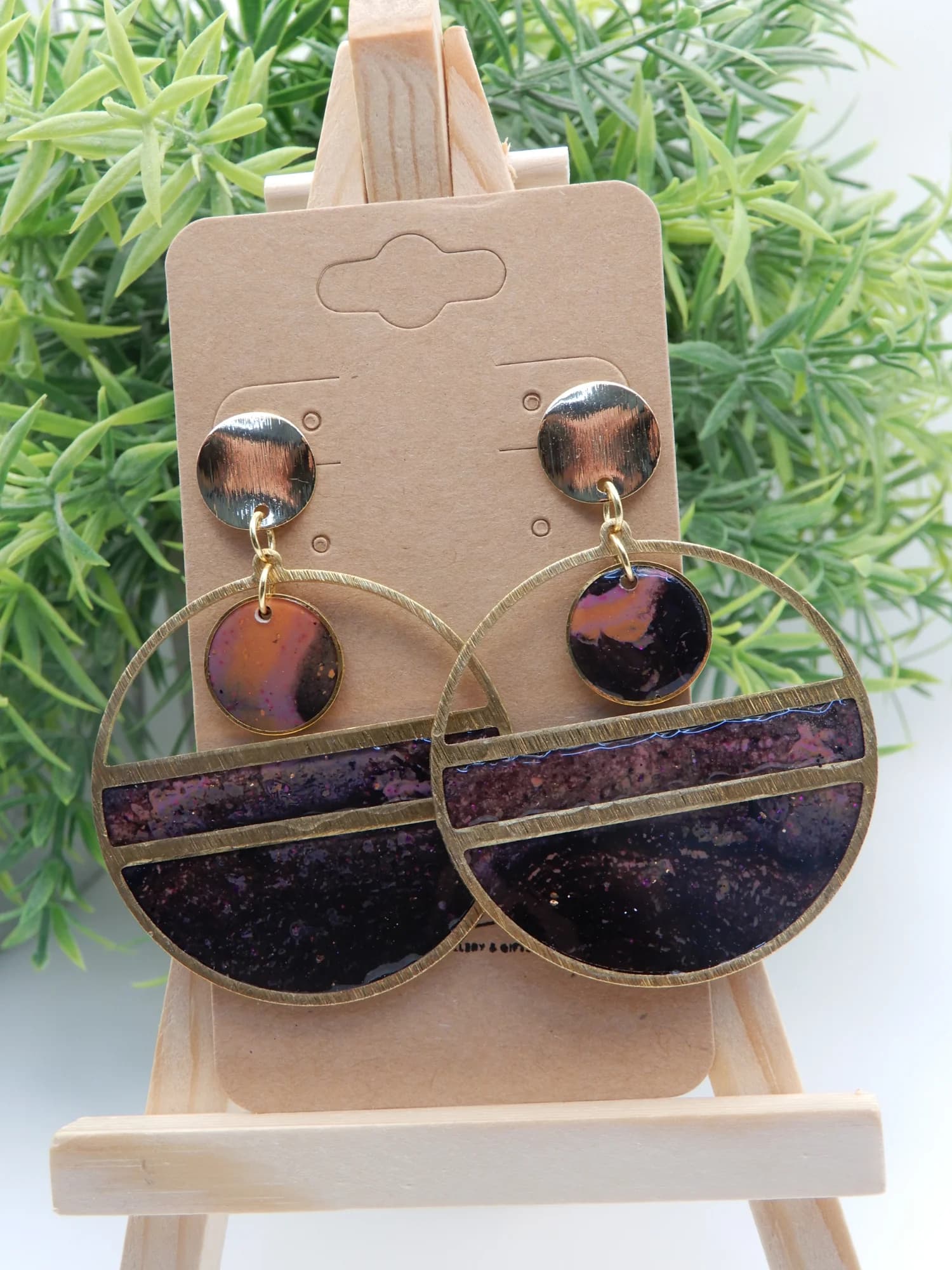 🧡💜 Halloween Sunset Statement Stud Earrings