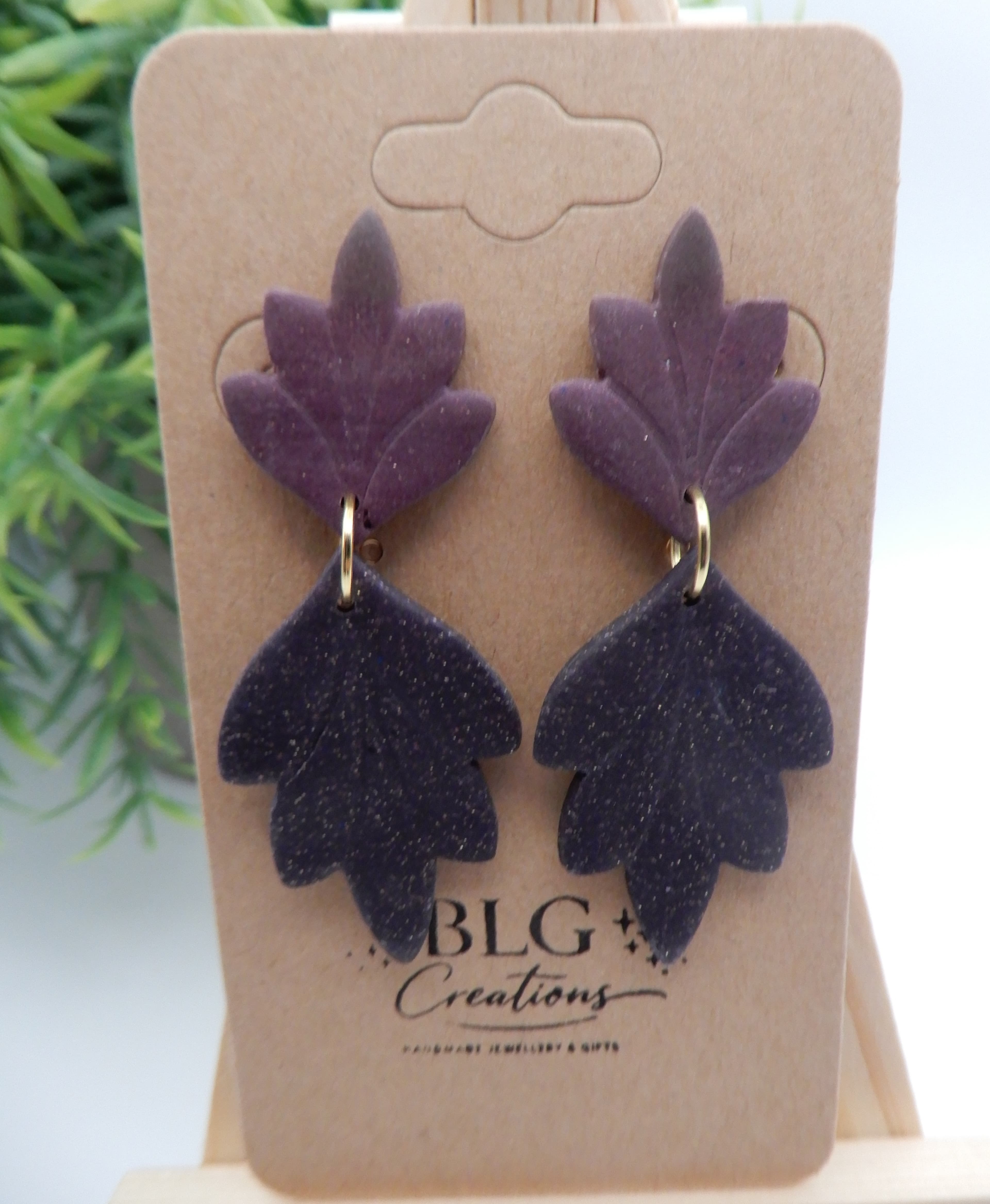 Leaf Dangle Stud Earrings